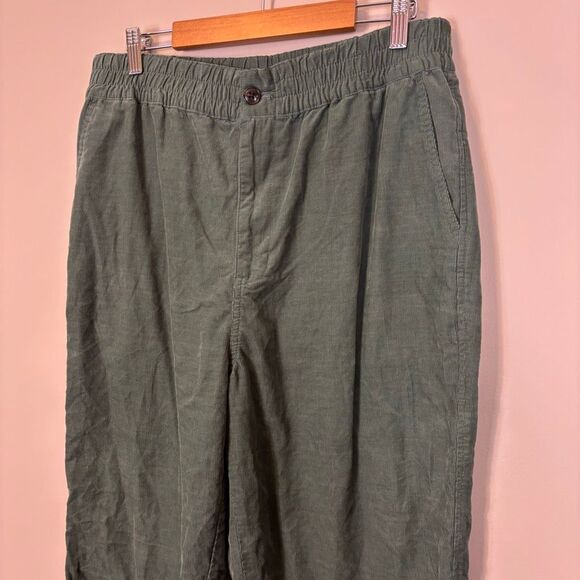 Madewell Green Corduroy Ribbed Straight Leg Pull On Pants Size Medium - Picture 5 of 7